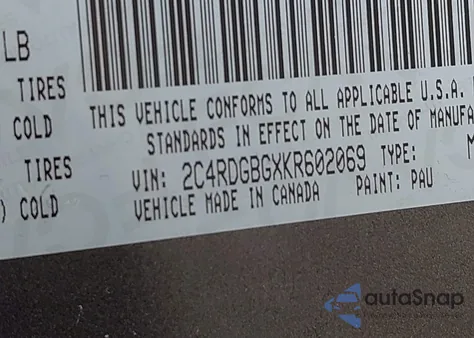2019 Dodge Grand Caravan Se from USA, damaged, VIN 2C4RDGBGXKR602069